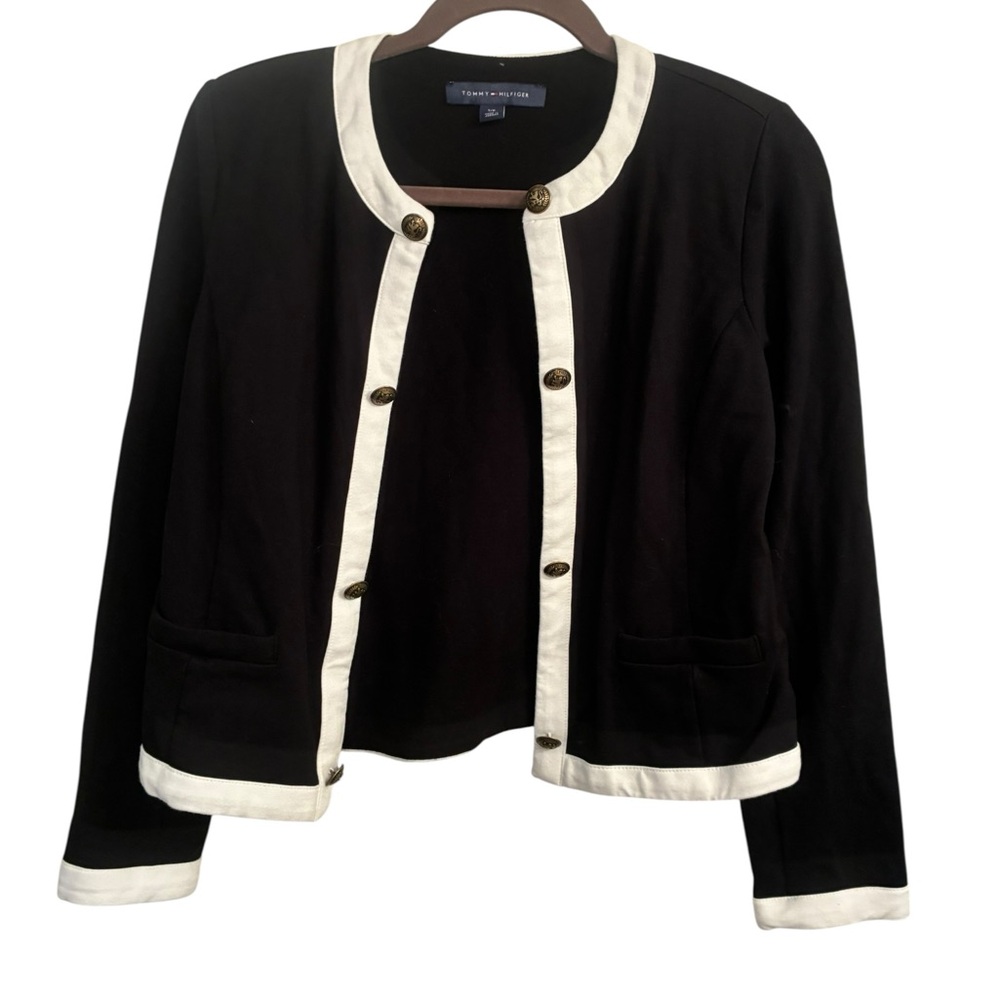 Tommy Hilfiger Black Blazer with Cream Trim